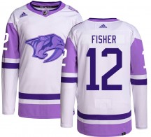 Men's Adidas Nashville Predators Mike Fisher Hockey Fights Cancer Jersey - Authentic