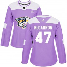 Women's Adidas Nashville Predators Michael McCarron Purple Fights Cancer Practice Jersey - Authentic