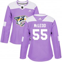 Women's Adidas Nashville Predators Cody Mcleod Purple Cody McLeod Fights Cancer Practice Jersey - Authentic