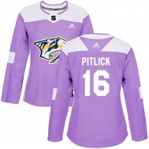 Women's Adidas Nashville Predators Rem Pitlick Purple Fights Cancer Practice Jersey - Authentic