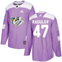 Men's Adidas Nashville Predators Alexander Radulov Purple Fights Cancer Practice Jersey - Authentic