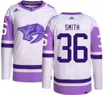 Youth Adidas Nashville Predators Cole Smith Hockey Fights Cancer Jersey - Authentic