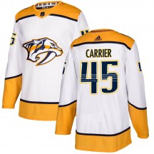 Youth Adidas Nashville Predators Alexandre Carrier White Away Jersey - Authentic
