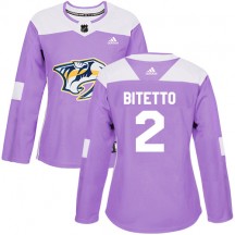 Women's Adidas Nashville Predators Anthony Bitetto Purple Fights Cancer Practice Jersey - Authentic