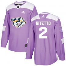 Youth Adidas Nashville Predators Anthony Bitetto Purple Fights Cancer Practice Jersey - Authentic