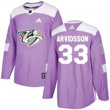 Men's Adidas Nashville Predators Viktor Arvidsson Purple Fights Cancer Practice Jersey - Authentic
