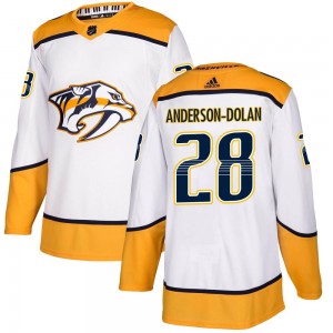 Men's Adidas Nashville Predators Jaret Anderson-Dolan White Away Jersey - Authentic