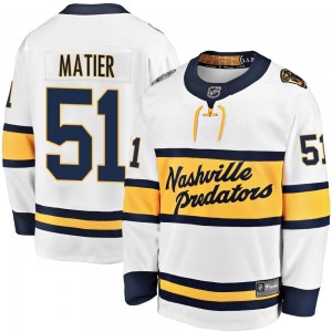 Men's Fanatics Branded Nashville Predators Jack Matier White 2020 Winter Classic Player Jersey - Breakaway