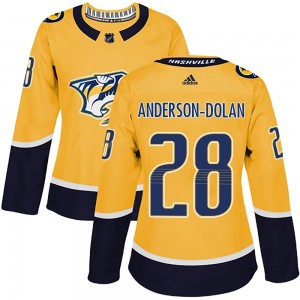 Women's Adidas Nashville Predators Jaret Anderson-Dolan Gold Home Jersey - Authentic
