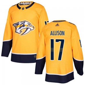 Youth Adidas Nashville Predators Wade Allison Gold Home Jersey - Authentic