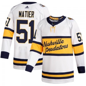 Men's Adidas Nashville Predators Jack Matier White 2020 Winter Classic Player Jersey - Authentic