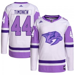 Men's Adidas Nashville Predators Kimmo Timonen White/Purple Hockey Fights Cancer Primegreen Jersey - Authentic