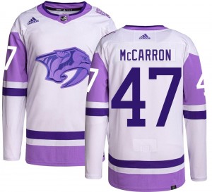 Men's Adidas Nashville Predators Michael McCarron Hockey Fights Cancer Jersey - Authentic