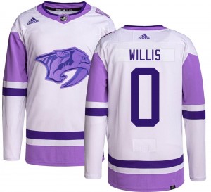 Men's Adidas Nashville Predators Joey Willis Hockey Fights Cancer Jersey - Authentic