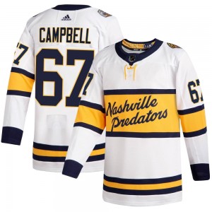 Youth Adidas Nashville Predators Alexander Campbell White 2020 Winter Classic Player Jersey - Authentic