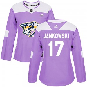 Women's Adidas Nashville Predators Mark Jankowski Purple Fights Cancer Practice Jersey - Authentic