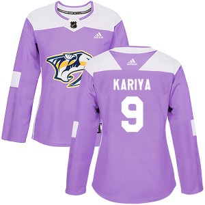 Women's Adidas Nashville Predators Paul Kariya Purple Fights Cancer Practice Jersey - Authentic