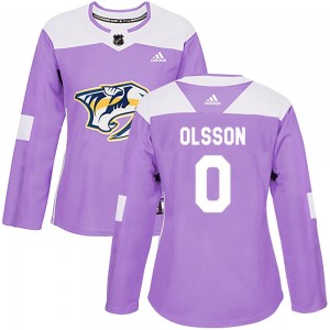 Women's Adidas Nashville Predators Anton Olsson Purple Fights Cancer Practice Jersey - Authentic