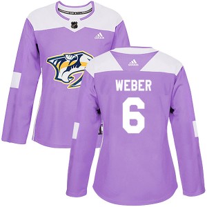 Women's Adidas Nashville Predators Shea Weber Purple Fights Cancer Practice Jersey - Authentic