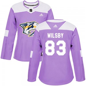 Women's Adidas Nashville Predators Adam Wilsby Purple Fights Cancer Practice Jersey - Authentic