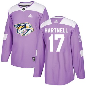 Men's Adidas Nashville Predators Scott Hartnell Purple Fights Cancer Practice Jersey - Authentic