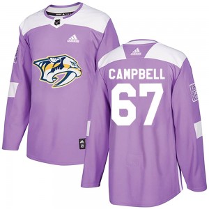 Youth Adidas Nashville Predators Alexander Campbell Purple Fights Cancer Practice Jersey - Authentic