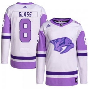 Youth Adidas Nashville Predators Cody Glass White/Purple Hockey Fights Cancer Primegreen Jersey - Authentic