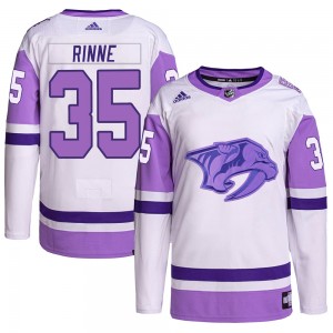 Youth Adidas Nashville Predators Pekka Rinne White/Purple Hockey Fights Cancer Primegreen Jersey - Authentic