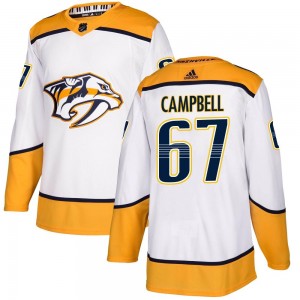 Youth Adidas Nashville Predators Alexander Campbell White Away Jersey - Authentic