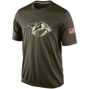 Men's Nike Nashville Predators Olive Salute To Service KO Performance Dri-FIT T-Shirt -