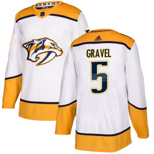 Men's Adidas Nashville Predators Kevin Gravel White Away Jersey - Authentic