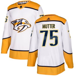 Men's Adidas Nashville Predators Navrin Mutter White Away Jersey - Authentic