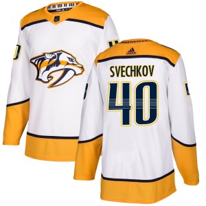 Men's Adidas Nashville Predators Fedor Svechkov White Away Jersey - Authentic