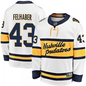 Men's Fanatics Branded Nashville Predators Tye Felhaber White 2020 Winter Classic Player Jersey - Breakaway