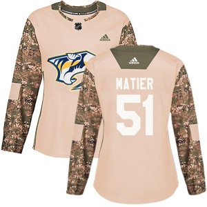 Women's Adidas Nashville Predators Jack Matier Camo Veterans Day Practice Jersey - Authentic