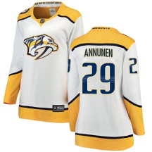 Women's Fanatics Branded Nashville Predators Justus Annunen White Away Jersey - Breakaway