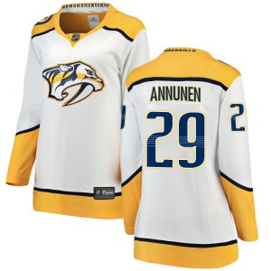 Women's Fanatics Branded Nashville Predators Justus Annunen White Away Jersey - Breakaway