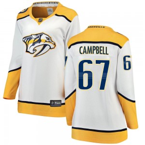 Women's Fanatics Branded Nashville Predators Alexander Campbell White Away Jersey - Breakaway