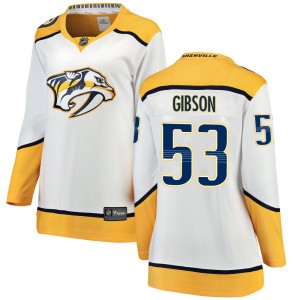 Women's Fanatics Branded Nashville Predators Andrew Gibson White Away Jersey - Breakaway