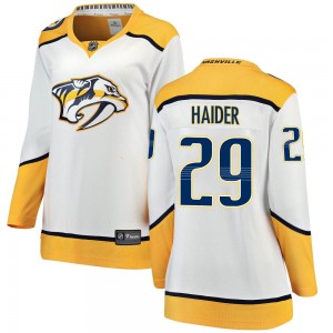 Women's Fanatics Branded Nashville Predators Ethan Haider White Away Jersey - Breakaway