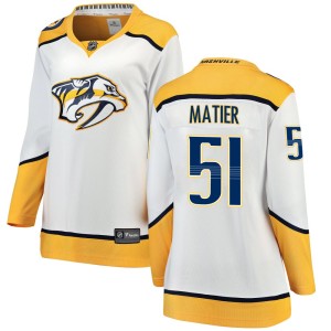Women's Fanatics Branded Nashville Predators Jack Matier White Away Jersey - Breakaway