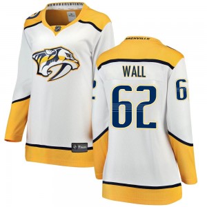 Women's Fanatics Branded Nashville Predators Kevin Wall White Away Jersey - Breakaway