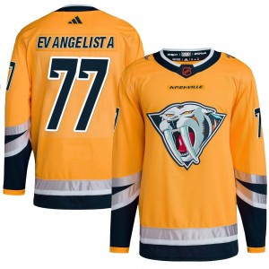 Men's Adidas Nashville Predators Luke Evangelista Yellow Reverse Retro 2.0 Jersey - Authentic