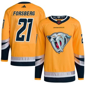 Men's Adidas Nashville Predators Peter Forsberg Yellow Reverse Retro 2.0 Jersey - Authentic