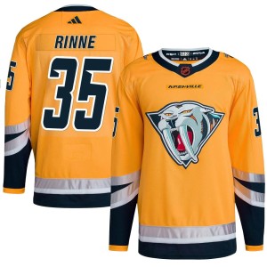 Men's Adidas Nashville Predators Pekka Rinne Yellow Reverse Retro 2.0 Jersey - Authentic