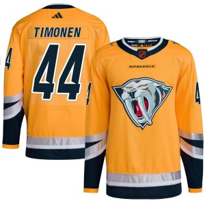 Men's Adidas Nashville Predators Kimmo Timonen Yellow Reverse Retro 2.0 Jersey - Authentic