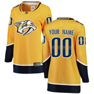 Women's Fanatics Branded Nashville Predators Custom Yellow Custom Home Jersey - Breakaway