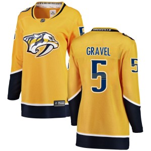 Women's Fanatics Branded Nashville Predators Kevin Gravel Yellow Home Jersey - Breakaway
