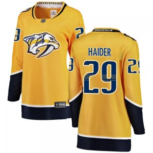 Women's Fanatics Branded Nashville Predators Ethan Haider Yellow Home Jersey - Breakaway