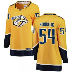 Women's Fanatics Branded Nashville Predators Jachym Kondelik Yellow Home Jersey - Breakaway